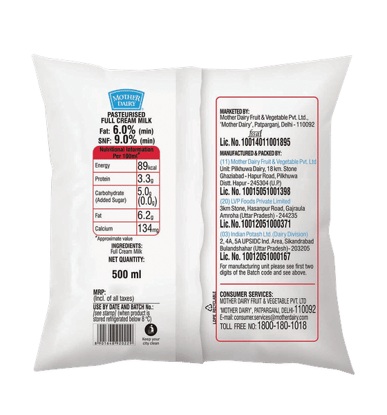 Mother Dairy full cream milk